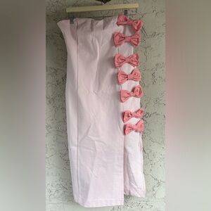 BHLDN Anthropologie Strapless Dress with Bows